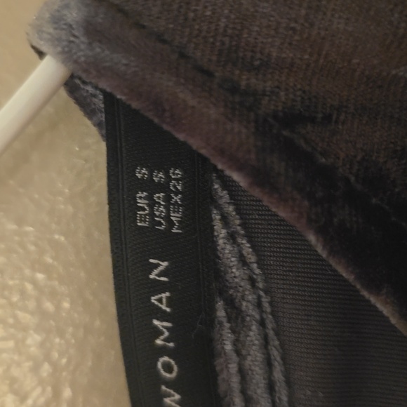 Zara Women’s Green‎ Gray Velvet Crushed Dress Key Hole Size Small - Picture 5 of 6